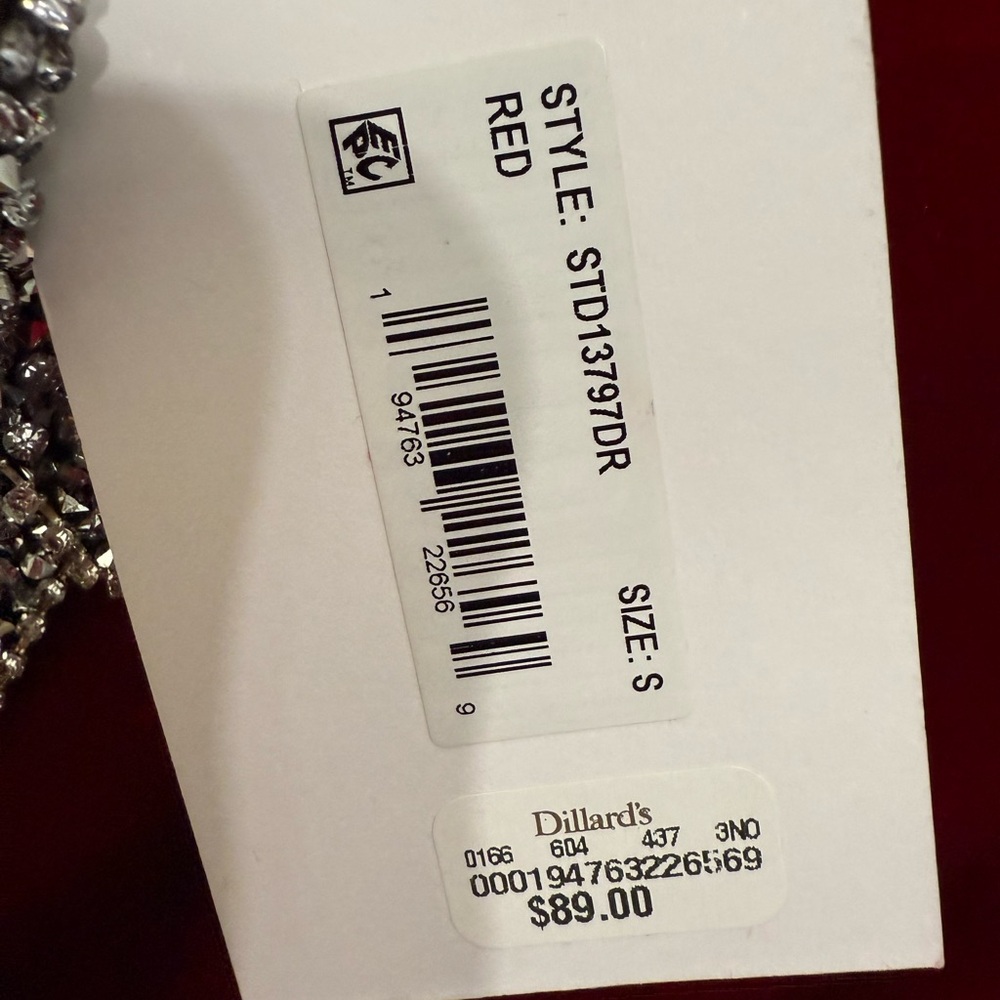 Sugarlips Red A-line Dress with Bishop Sleeves and Silver Embellishments - Picture 7 of 7